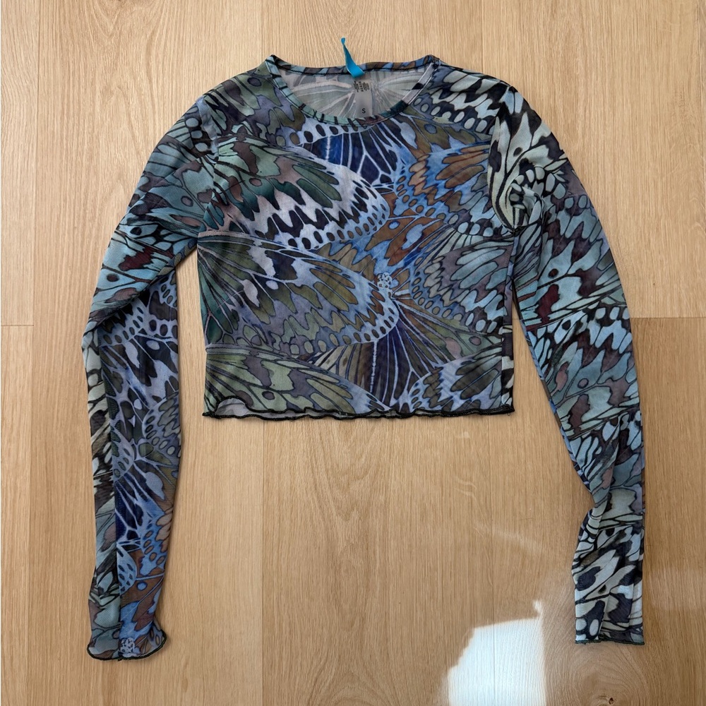 Jaded London Sheer Butterfly Long Sleeve